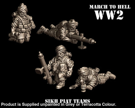 3DB WW2 SIKH ARMY Piat Team 28mm 1:56 Figure
