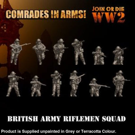 Comrades in Arms British Army Rifle Squad 28mm 1:56 Figure