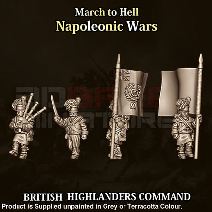 NWB Napoleonic British Highlander Command 15mm Figure