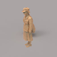 132s-0027 WW2 Girl in Uniform Figure