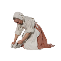 132s-0114 Maid Cleaning Floor Figure
