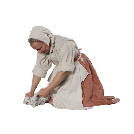 132s-0114 Maid Cleaning Floor Figure