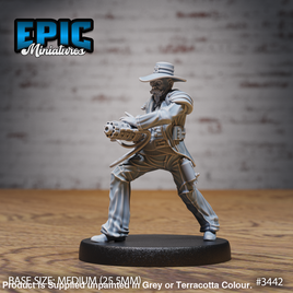 3442 - Gatling Artificer Sheriff Running 28mm Figure