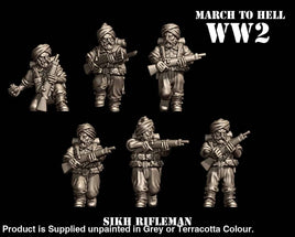 3DB WW2 SIKH ARMY Riflemen 28mm 1:56 Figure