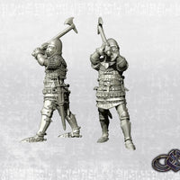 EDZ Knight on foot slashing with axe from above - 14th century