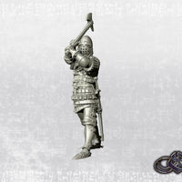 EDZ Knight on foot slashing with axe from above - 14th century