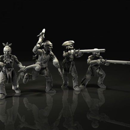 BCM006 French indian war native american warriors 28mm Figure