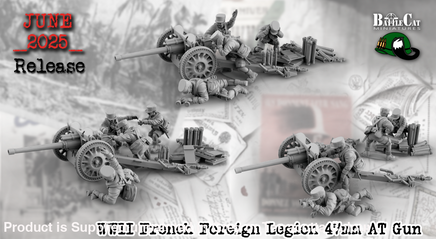 BCM039 WWII French Foreign Legion 47mm AT Gun 28mm Figure
