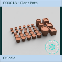 Do001A – Filled Plant Pots O Scale Accessory