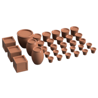 Do001A – Filled Plant Pots O Scale Accessory