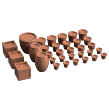 Do001A – Filled Plant Pots O Scale Accessory