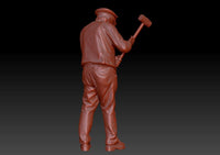 Dsp186 Older Station Staff With Sledge Figure