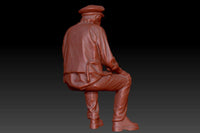 Dsp194 Older Male Sitting/Train Driver Figure