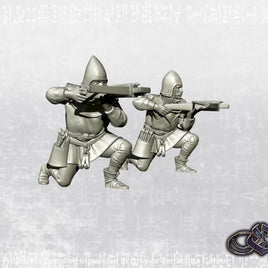 EDZ 2 Kneeling Shooting Crossbowmen - 14th century Medieval