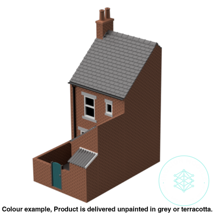 Fm004E – Low Relief Terrace House Oo/Ho Scale Oo Building