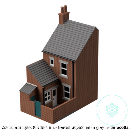 Fm004F – Low Relief Terrace House Oo/Ho Scale Oo Building