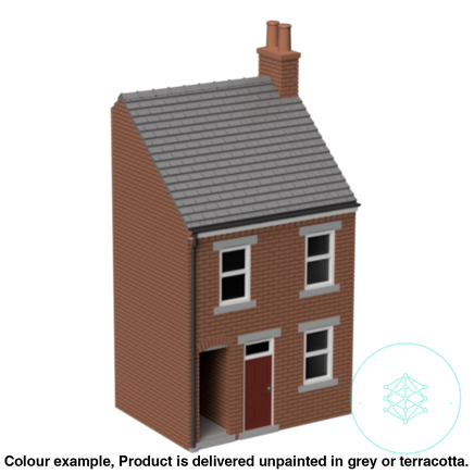 Fm008C – Low Relief Terrace House W Close Oo/Ho Scale Oo Building