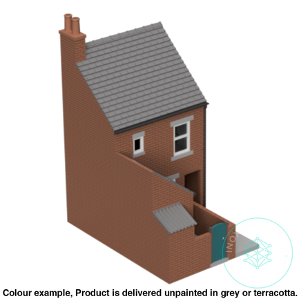 Fm008E – Low Relief Terrace House W Close Oo/Ho Scale Oo Building