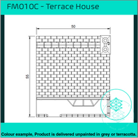 Fm010C – Low Relief Terrace House Oo/Ho Scale Oo Building