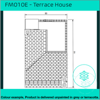 Fm010E – Low Relief Terrace House Oo/Ho Scale Oo Building