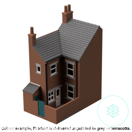 Fm010F – Low Relief Terrace House Oo/Ho Scale Oo Building