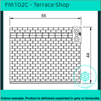 Fm102C – Low Relief Terrace Shop Oo/Ho Scale Oo Building