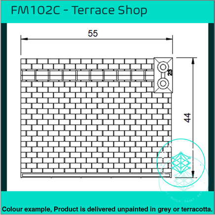 Fm102C – Low Relief Terrace Shop Oo/Ho Scale Oo Building