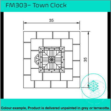 Fm303 – English Town Clock Oo/Ho Scale Oo Building