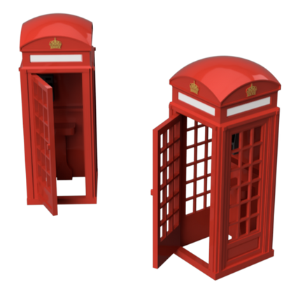 Fo106B - Phone Boxes Open Door Oo/Ho Scale Oo Accessory