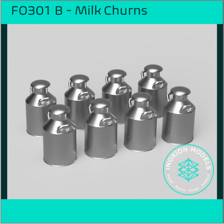 Fo301B – Small Milk Churns Oo/Ho Scale Oo Accessory