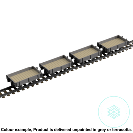 Fpc753B – 4X Light Railway Wagon Pack Oo9 Gauge Oo Scale Rolling Stock