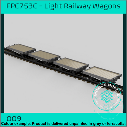 Fpc753C – 4X Light Railway Wagon Pack Oo9 Gauge Oo Scale Rolling Stock