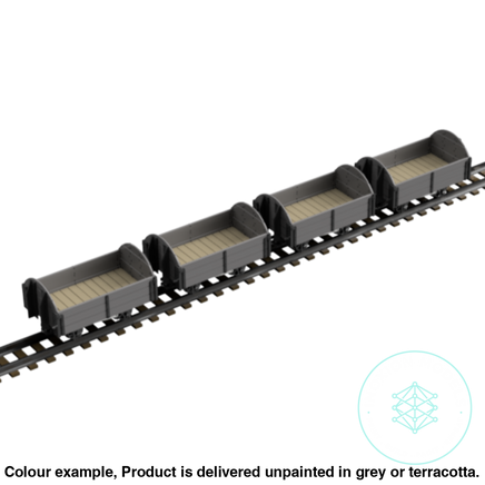 Fpc753D – 4X Light Railway Wagon Pack Oo9 Gauge Oo Scale Rolling Stock