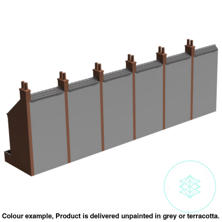 Gc010C – 6X Low Relief Terrace House Pack Tt120/3Mm Scale Tt Building