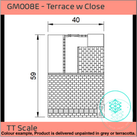 Gm008E – Low Relief Terrace House W Close Tt120/3Mm Scale Tt Building