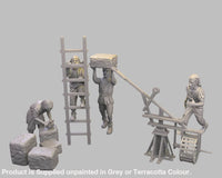 GM017 Medieval Village Scenes - Village Quarry Workers Medieval Figure