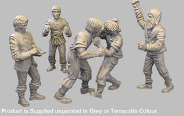 GM021 Medieval Village Scenes - Villagers Fighting Medieval Figure