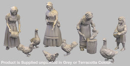 GM022 Medieval Village Scenes - Villagers feeding Chickens Medieval Figure