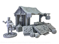 GM025 Medieval Village Scenes - Village Market Stall 1 Medieval Figure