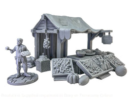 GM025 Medieval Village Scenes - Village Market Stall 1 Medieval Figure