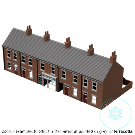 Hc004B – 5X Terrace House With Shop Pack N Scale Building