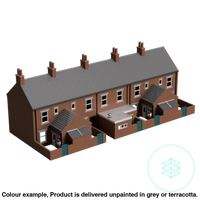 Hc004B – 5X Terrace House With Shop Pack N Scale Building