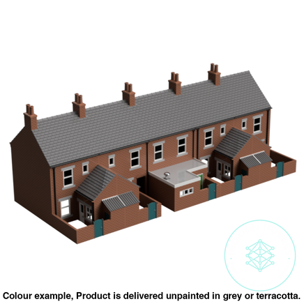 Hc004B – 5X Terrace House With Shop Pack N Scale Building