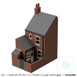 Hm004F – Low Relief Terrace House N Scale Building