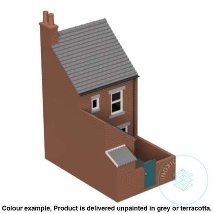 Hm004F – Low Relief Terrace House N Scale Building