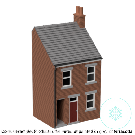 Hm008C – Low Relief Terrace House W Close N Scale Building
