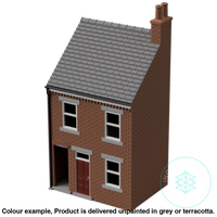 Hm008C – Low Relief Terrace House W Close N Scale Building