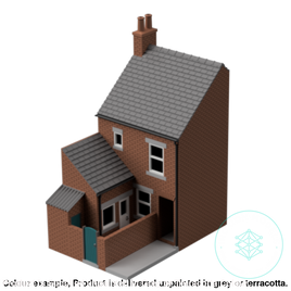 Hm008E – Low Relief Terrace House W Close N Scale Building