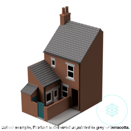 Hm008E – Low Relief Terrace House W Close N Scale Building
