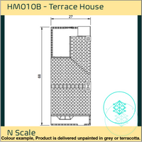 Hm010B – Terrace House N Scale Building